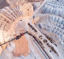 aerial view of mining operation
