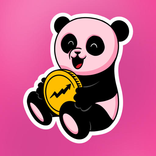 Pink Panda Holding Coin